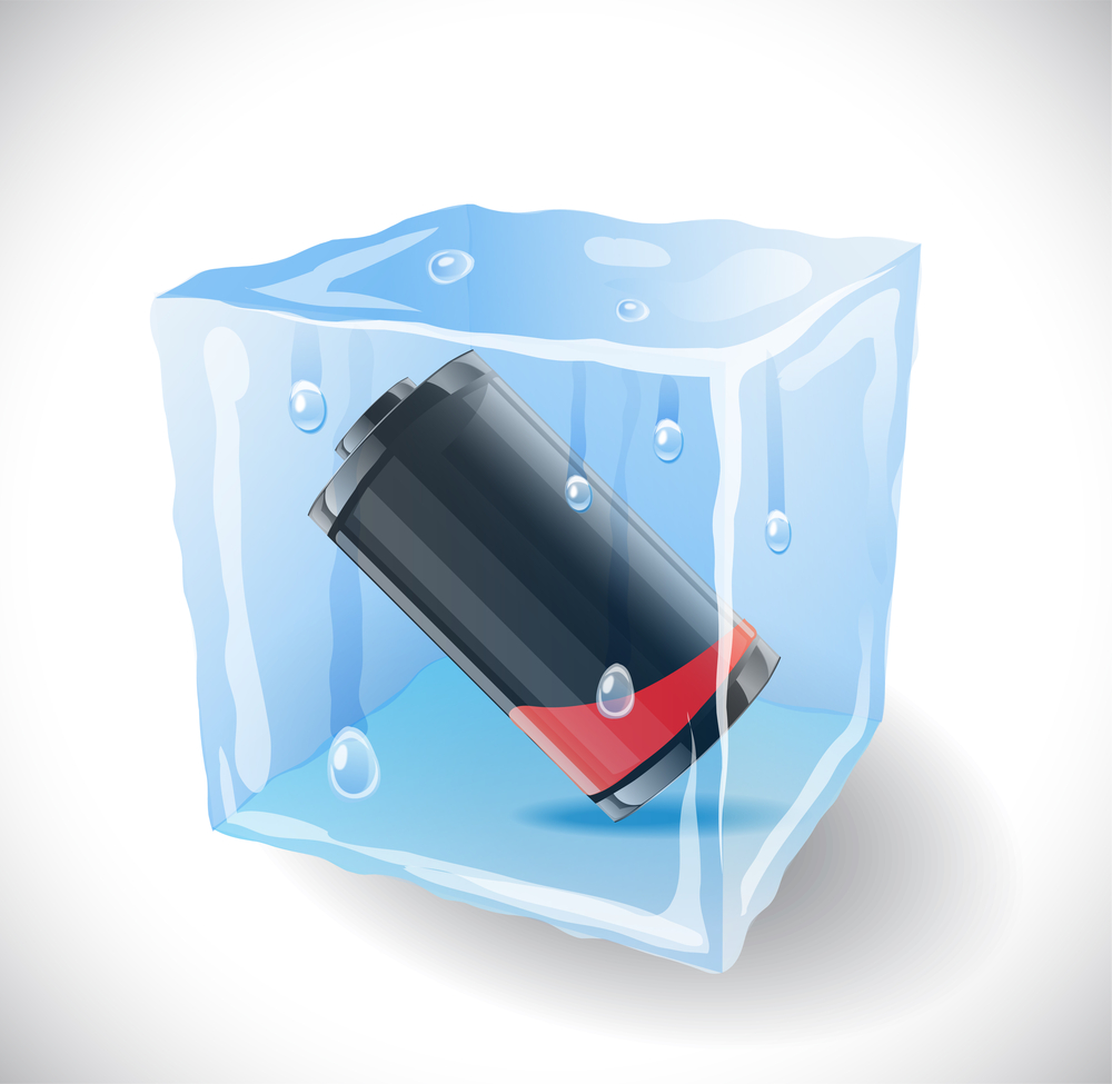 battery inside ice cube