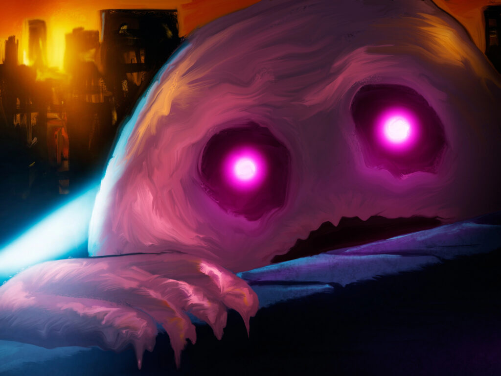 Pink Blob monster
