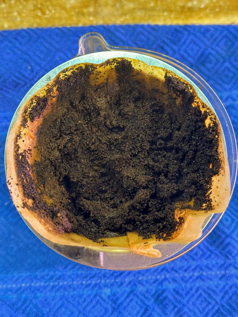 Used coffee grounds in a coffee-maker. 10 brilliant uses for used coffee grounds.