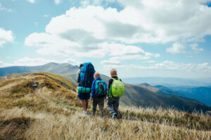 Family hiking